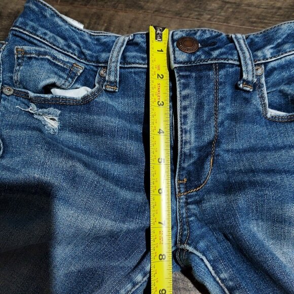 American Eagle Super Stretch X Skinny Denim Jeans Size 2 Long Slight Distressed - Picture 10 of 11